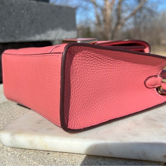 Coach Mini Pepper Taffy Pink Pebble Leather Crossbody NWOT - Picture 14 of 15